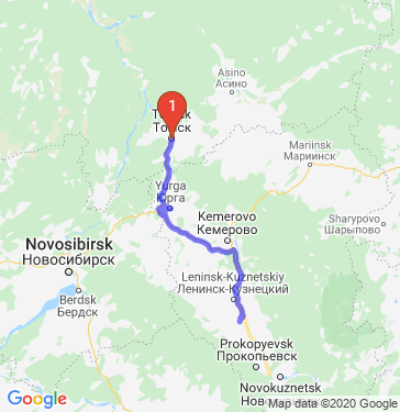Маршрут из Томска в Юргу