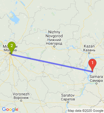 Маршрут из Димитровграда в Москву