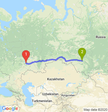 Маршрут из Димитровграда в Новосибирск