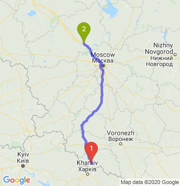 Маршрут из Белгорода в Тверь