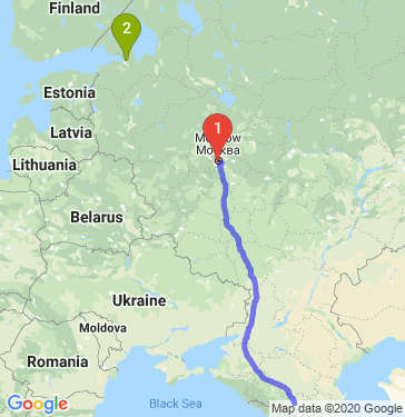 Маршрут из Москвы в Санкт-Петербург