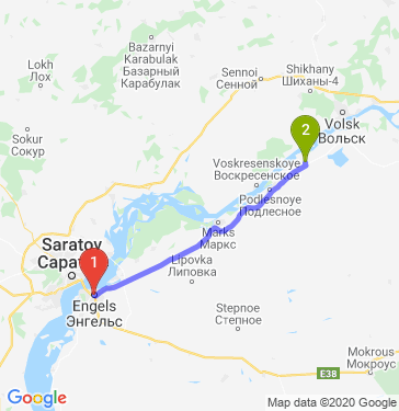 Маршрут из Энгельса в Зоркино