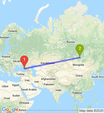 Маршрут из Сочи в Иркутск