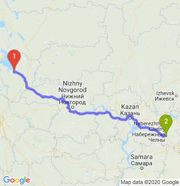 Маршрут из Рыбинска в Альметьевск