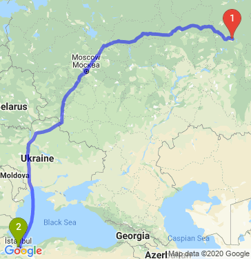 Маршрут из Перми в Стамбул