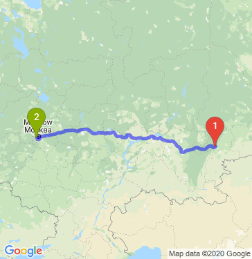 Маршрут из Миасса в Москву
