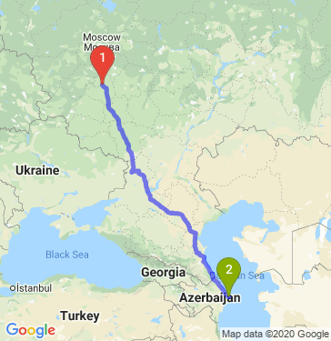 Маршрут из Тулы в Баку