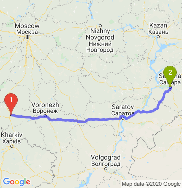 Маршрут из Курска в Самару