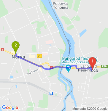 Маршрут из Ивангорода в Narva