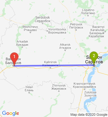 Маршрут из Балашова в Саратов