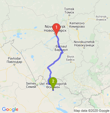 Маршрут из Бердска в Усть-Каменогорска