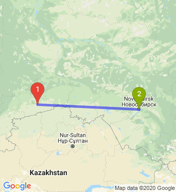 Маршрут из Кургана в Новосибирск