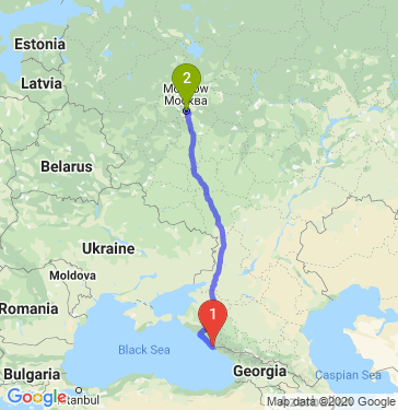 Маршрут из Сочи в Москву