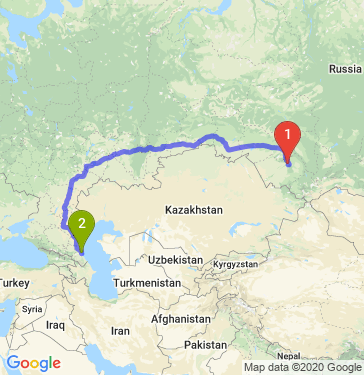 Маршрут из Барнаула в Махачкалу