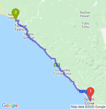 Маршрут из Сочи в Агоя