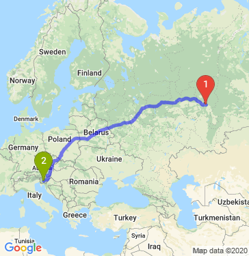 Маршрут из Перми в Любляну