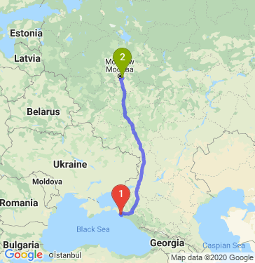 Маршрут из Новороссийска в Томилино