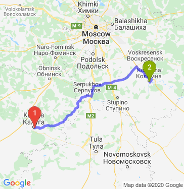 Маршрут из Калуги в Коломну