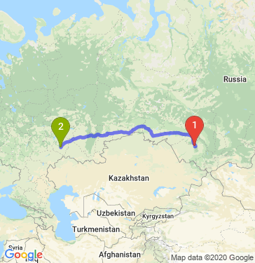 Маршрут из Барнаула в Самару