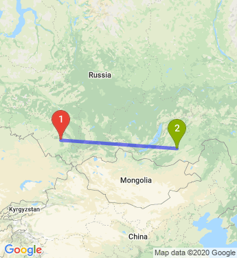 Маршрут из Барнаула в Читу