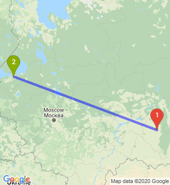 Маршрут из Уфы в Санкт-Петербург