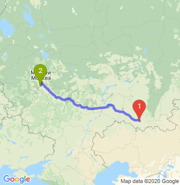 Маршрут из Оренбурга в Москву
