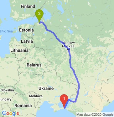 Маршрут из Керчи в Ломоносовский р-наш