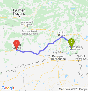 Маршрут из Кургана в Сладково