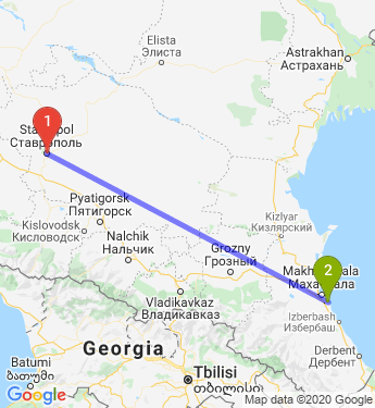 Маршрут из Ставрополя в Каспийска