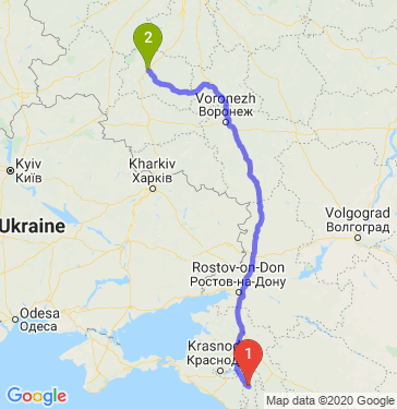 Маршрут из Майкопа в Орла