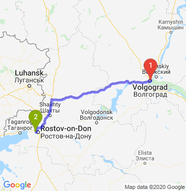 Маршрут из Волгограда в Ростов-на-Дону