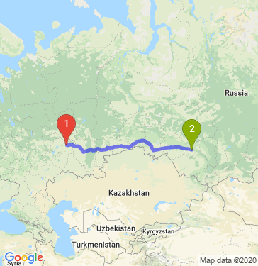 Маршрут из Нижнекамска в Новосибирск