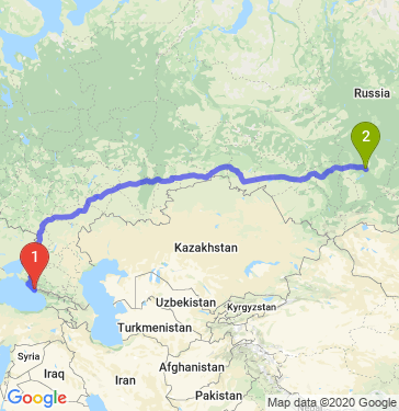 Маршрут из Сочи в Красноярск