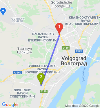 Маршрут по Волгограду