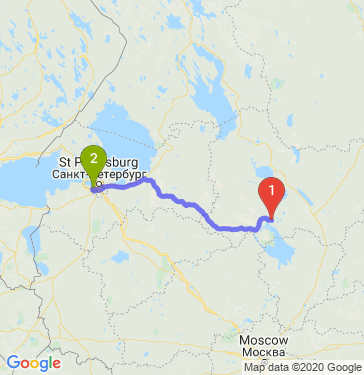 Маршрут из Череповца в Санкт-Петербург