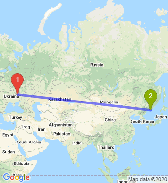 Маршрут из Белгорода в Находку