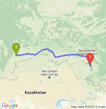 Маршрут из Барнаула в Челябинск