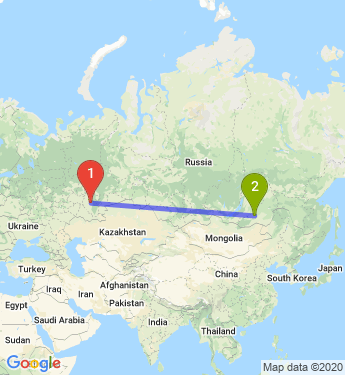 Маршрут из Уфы в Читу
