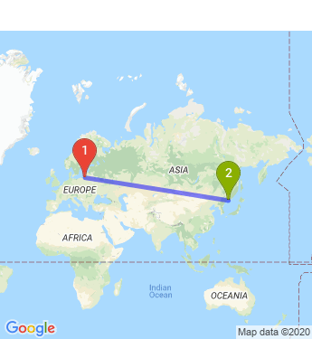 Маршрут из Калининграда в Владивосток