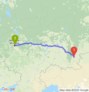 Маршрут из Магнитогорска в Москву