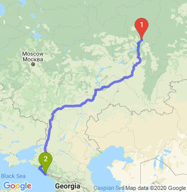 Маршрут из Перми в Сочи