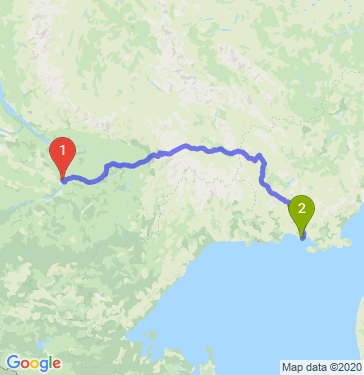 Маршрут из Якутска в Магадан