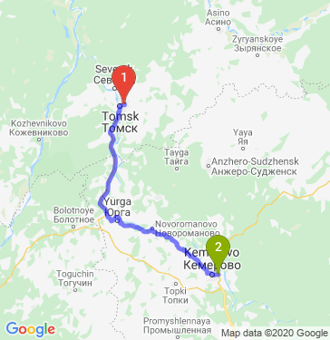 Маршрут из Томска в Кемерово