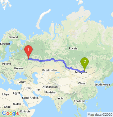 Маршрут из Дзержинска в Улана-Батора