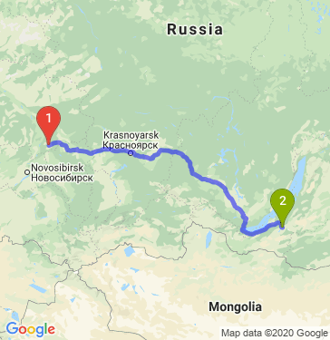 Маршрут из Томска в Улан-Удэ