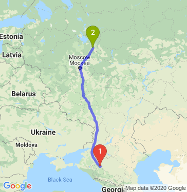 Маршрут из Армавира в Ярославль