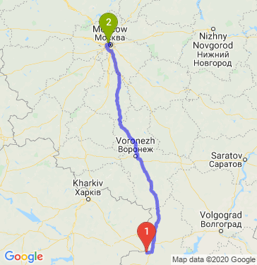 Маршрут из Новошахтинска в Москву