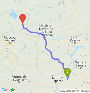 Маршрут из Ярославля в Балаково