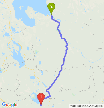Маршрут из Рыбинска в Архангельск