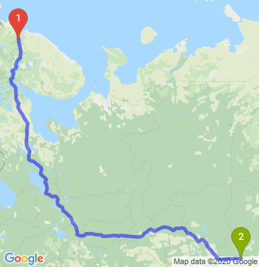 Маршрут из Мурманска в Екатеринбург